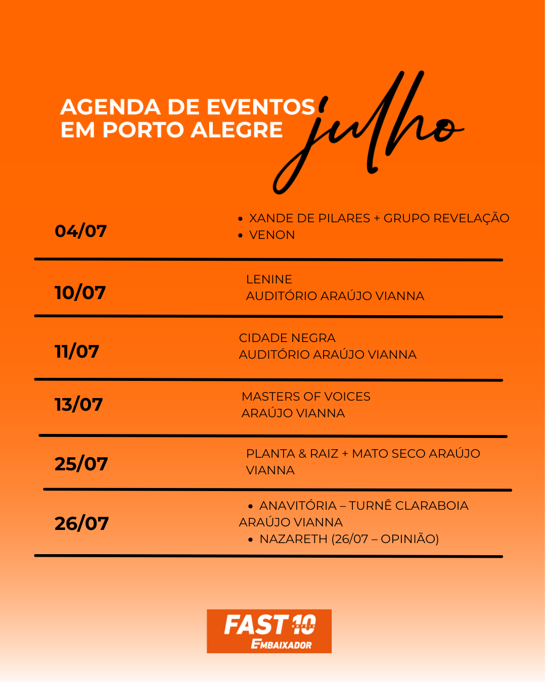Eventos Julho