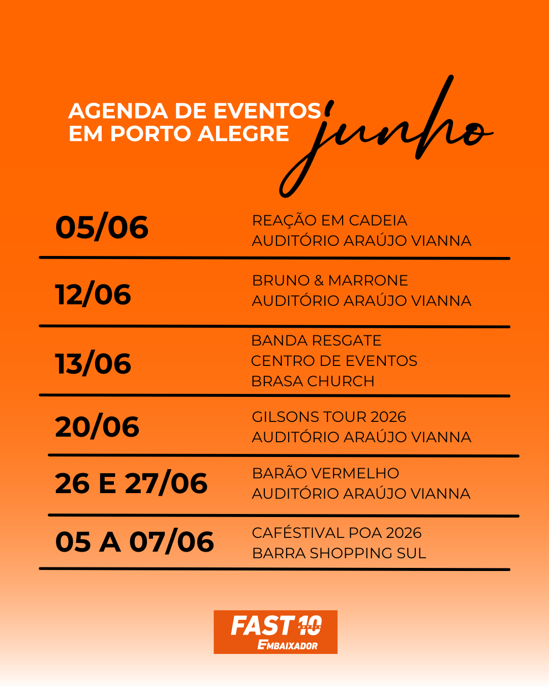 Agenda de Junho